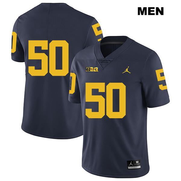 Men's NCAA Michigan Wolverines Michael Dwumfour #50 No Name Navy Jordan Brand Authentic Stitched Legend Football College Jersey XH25I43JI
